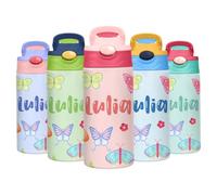 Borraccia Termica Bambini Personalizzata, Borraccia Bambini con Nome, Borracce Personalizzate senza BPA, Ideale Fuori Casa, in Gita, a Scuola, Attività all'aperto 350 ml