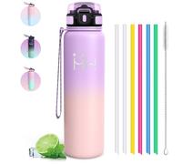 Borraccia Termica - Borraccia 1 litro - Bottiglia Termica Senza Perdite - Borracce Termiche - Mantiene Caldo per 12 Ore/Freddo 24 Ore, Borracce Acciaio Inox per Fitness, Trekking, Sport, Yoga