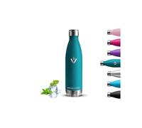 Borraccia Termica, Borraccia 500 ml, Senza BPA, Borraccie Bambini, Senza Perdite, Bottiglie Acciaio Inox, Mantiene Caldo per 12 Ore/Freddo 24 Ore, Bottiglie Metallo per Scuole, Uffici, Yoga, Campeggio