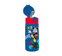 Borraccia Termica Borraccia MICKEY MOUSE - per Bambini con Cannuccia 460 ML NO BPA - Asilo, Scuola Elementare - Acciaio Inox, Mantenimento Temperatura fino a 24h