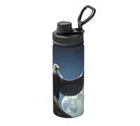 Borraccia termica con aquila sotto le stelle, in acciaio inox, da 510 ml, adatta per sport all'aperto, campeggio, palestra, sport, borraccia termica