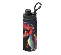 Borraccia termica con dinosauro dalla bocca grande, in acciaio inox, da 510 ml, adatta per sport all'aria aperta, campeggio, palestra, sport