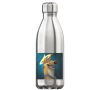 Borraccia termica con scritta "Angel Dog", colore argento