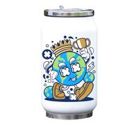 Borraccia termica con scritta "I Am The King of The World", colore bianco, taglia unica