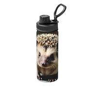 Borraccia termica con simpatico riccio, in acciaio inox, da 510 ml, adatta per sport all'aria aperta, campeggio, palestra, sport