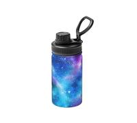 Borraccia termica con stampa di nebulose cosmiche luminose e stelle, 350 ml, per viaggi e sport, con apertura larga, in acciaio inox