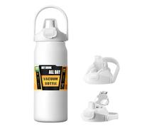 Borraccia termica da 1,5 l, con cannuccia e manico, in acciaio inox, a doppia parete, con isolamento sottovuoto, mantiene il freddo e la borsa dell'acqua calda per sport, palestra, arrampicata