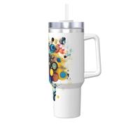 Borraccia termica da 1180 ml, con intelligenza artificiale, stampa completa, caffè caldo e freddo, da viaggio, sport, palestra e ufficio