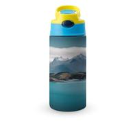 Borraccia termica da 12 OZ con cannuccia con tappo a ribalta - Borracce in acciaio inossidabile a prova di perdite Islands And Mountain