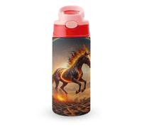 Borraccia termica da 12 OZ con cannuccia con tappo a scatto - Borracce in acciaio inossidabile a prova di perdite RainbowFireSteed