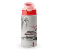 Borraccia termica da 12 OZ con cannuccia con tappo a scatto - Borracce in acciaio inossidabile a prova di perdite MistyMountainHermitage