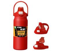 Borraccia termica da 1500 ml, con cannuccia e coperchio a tenuta stagna, in acciaio inox, senza BPA, con manico portatile, a doppia parete, mantiene freddo e caldo (marciume)