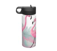 Borraccia termica da viaggio con fenicottero rosa, bottiglia d'acqua isolata in acciaio inox (510 ml), adatta per campeggio, fitness, escursioni all'aria aperta,