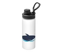 Borraccia termica in acciaio inox con coperchio, per adulti, con scritta "The Little White Rabbit Who Saved The Whale", 510 ml, ideale per l'uso quotidiano e attività all'aperto