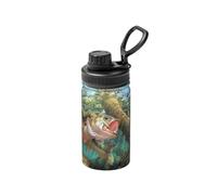 Borraccia termica in acciaio inox con stampa di pesce, 350 ml, ideale per i viaggi