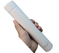 Borraccia termica in acciaio inox, super sottile, 25,5 x 4,5 cm, 260 ml (bianco)