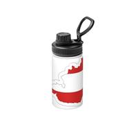 Borraccia termica in metallo con stampa mappa della bandiera austriaca, 350 ml, in acciaio inox, mantiene freddo e caldo
