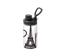 Borraccia termica in metallo con stampa Torre Eiffel Love Paris, 350 ml, in acciaio inox, mantiene freddo e caldo