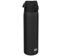 Ion8 Borraccia Termica in Acciaio Isolato, 500ml, a Prova di Perdite, Facile da Aprire, Serratura Sicura, Lavabile in Lavastoviglie, Maniglia per il Trasporto, Facile Pulizia, Durevole, Nero