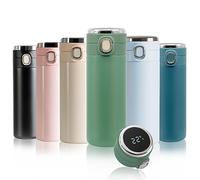 Borraccia Termica, m MU Bottiglia Termica Senza Perdite - 400ML, Intelligente LED Temperatura Display Touch Smart, Senza BPA Borracce, per Bambini, Scuola, Sport, Campeggio, Yoga, Palestra/VERDE