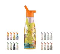 Borraccia Termica per Bambini - 260 ml - Jungle Park - Bottiglia Acqua Acciaio Inox - Bevande Fredde 36 Ore e Calde 18 Ore - Rifiniture con Disegno in Rilievo - Senza BPA - Cool Bottles