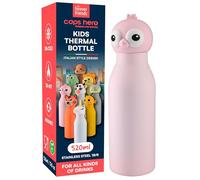 Borraccia Termica per Bambini Acciaio Inox Senza BPA 520ml - CapsHero Flamingo Fia Borraccia Riutilizzabile Antiodore con Doppia Parete 230x70mm - Caldo 12h Freddo 24h - Collezione My Forever Friends