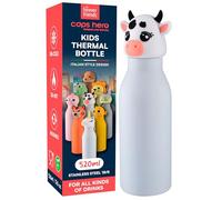 Borraccia Termica per Bambini Acciaio Inox Senza BPA 520ml - CapsHero Mucca Cow Cora Borraccia Riutilizzabile Antiodore Doppia Parete 230x70mm - Caldo 12h Freddo 24h - Collezione My Forever Friends