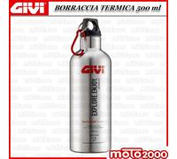 BORRACCIA TERMICA THERMOS ACCIAIO GIVI PER BEVANDE LIQUIDI CALDI FREDDI 500 ml