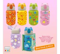 Borraccia Termica TintaUnita Kids 400ml: Acciaio Doppia Camera con Beccuccio