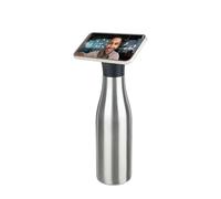 Borraccia termica Troika MagSafe MagSafe con chiusura magnetica utilizzabile come supporto per smartphone STAND BY ME con capacità di 550 ml, idonea al contatto alimentare, in acciaio inox, argento