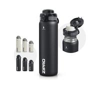 ZIPRO Tazza Termica Acciaio Inox 1000ml Grande Borraccia Isolata con Maniglia Mantiene 12h Caldo 24h Freddo Ermetica Mug da Viaggio Outdoor per Campeggio e Sport - Nero
