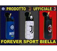 BORRACCIA THERMOS ACCIAIO INOX JUVENTUS - INTER - MILAN con cannuccia 460 ml.