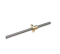 BORRGTU Dado a ricircolo di Sfere in Metallo 2 PZ T25 Vite trapezoidale con Filettatura 25 mm Piombo 5 mm con Dado in Ottone L = 150 mm-1000 mm (Color : 2PCS T25-5MM, Size : 450mm)