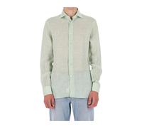 Borriello Napoli - Camicia Melange in Lino - - Shirts - Uomo - Verde - XL