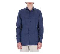 Borriello Napoli - Solid Linen Shirt - - Shirts - Uomo - Blu - M