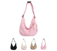 Borsa a Banana Donna Velluto a Coste, Borsa a Mezza Luna in Velluto a Coste, Crescent Borsa a Tracolla Borse a Mezzaluna Tracolla Regolabile Casual Indossata Spalla, Rosa, Vintage vento