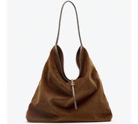 Borsa a borsello oversize in velluto a coste, borsa a tracolla casual e alla moda. Morbida, leggera, comoda e pieghevole. La cinghia in pelle vera è sottile ma resistente, adatta per vacanze, spiaggia