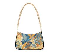 Borsa a catena alla moda con stampa con foglie colorate per donne borse a tracolla per le donne per le signore
