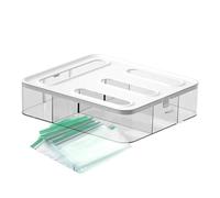 Borsa a chiusura lampo - Dispenser di sacchetti per alimenti e scatola portaoggetti riutilizzabile per borse con cerniera Soluzione di archiviazione da cucina Design salvaspazio facile accesso e