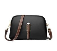 Borsa a conchiglia nera da 1 pezzo, portafoglio in pelle PU, borsa a tracolla da donna, borsa a tracolla con cerniera, borsa regolabile, adatta per varie occasioni, Nero