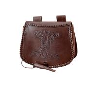 Borsa A Fanny Con Stampa Di Martello Di Thor, Pelle, Marrone