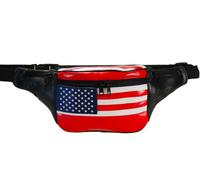 Borsa A Fanny Pack In Pelle Con Bandiera USA Per Uomini E Donne