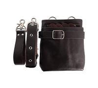 Borsa a forbice in pelle genuina, supporto per taglio del taglio del salone in pelle salone cinghia di pacchetto di salone , per la custodia del parrucchiere per auto -stylist. marrone