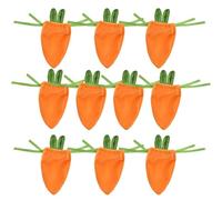Borsa a forma di carota in tessuto pasquale,Sacchetti per dolcetti a forma di carota,10 sacchetti di caramelle per dolcetti pasquali - Cesto pasquale imbottito Sacchetti in velluto con orecchie di con