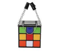 Borsa a forma di cubo da donna a forma di scatola quadrata pochette colorata borsa per ragazza San Valentino, Multicolore