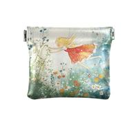 Borsa a forma di nuvola turchese da donna piccola in pelle impermeabile mini portamonete portamonete per uomo donna viaggio, Giardino Fiorito delle, 1 size, moderno