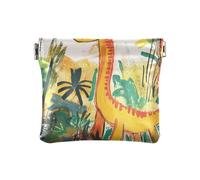 Borsa a forma di nuvola turchese da donna piccola in pelle impermeabile mini portamonete portamonete per uomo donna viaggio, Giungla preistorica dei dinosauri dei cartoni, 1 size, moderno