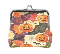 Borsa a forma di zucca in pelle PU con motivo Carioca dipinta con serratura a bacio