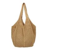 Borsa a maglia alla moda da donna, borsa a tracolla all'uncinetto, grande borsa a tracolla traforata, borsa a tracolla intrecciata in tinta unita, borsa a rete da spiaggia estiva da donna Per Lavoro,
