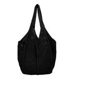 Borsa a maglia alla moda da donna, borsa a tracolla all'uncinetto, grande borsa a tracolla traforata, borsa a tracolla intrecciata in tinta unita, borsa a rete da spiaggia estiva da donna Per Lavoro,